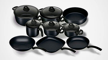 14 Pieces Set Bio Granite Black