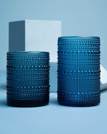 Dotline Glass Cup - Blue