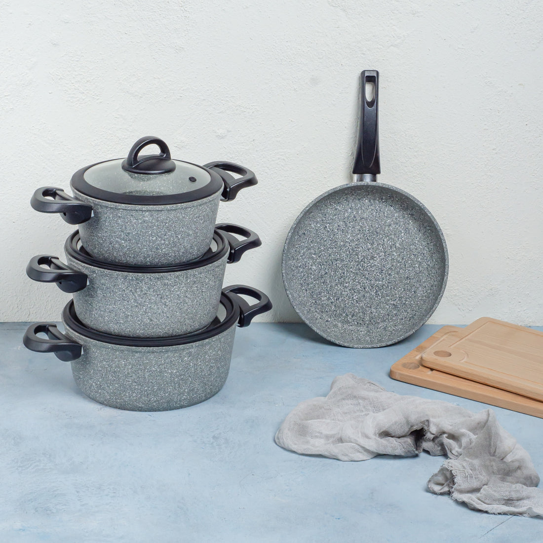 7 Pieces Set Bio Granite Gray