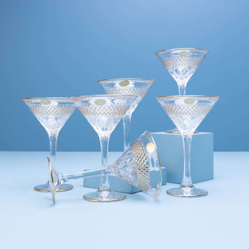 Golden Martini Glass Set