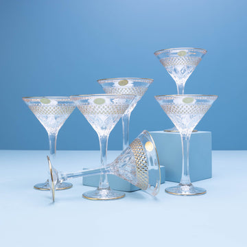 Golden Martini Glass Set