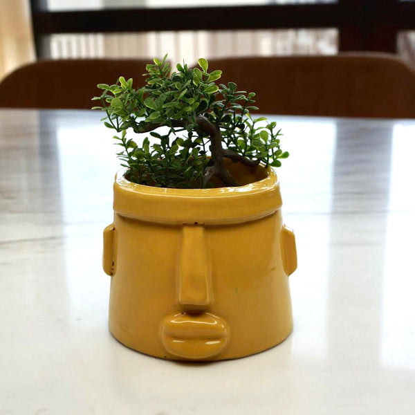 Yellow Pottery Pot ⁩
