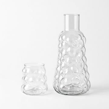 Round Bubble Glass Pitcher Set