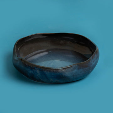 Emerald Blue Salad Bowl