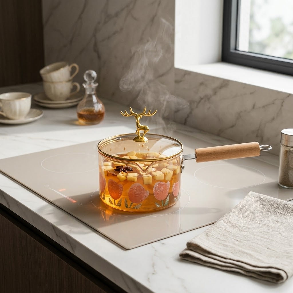 Floral Glass Saucepan — HomePro Egypt (view 1)