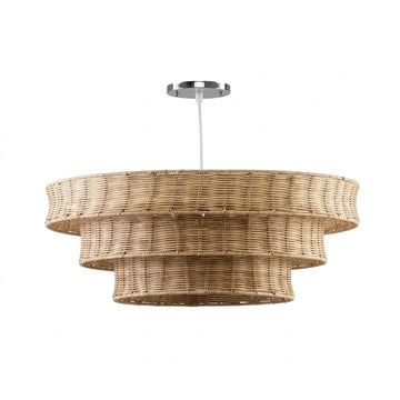 Tiered Rattan Chandelier