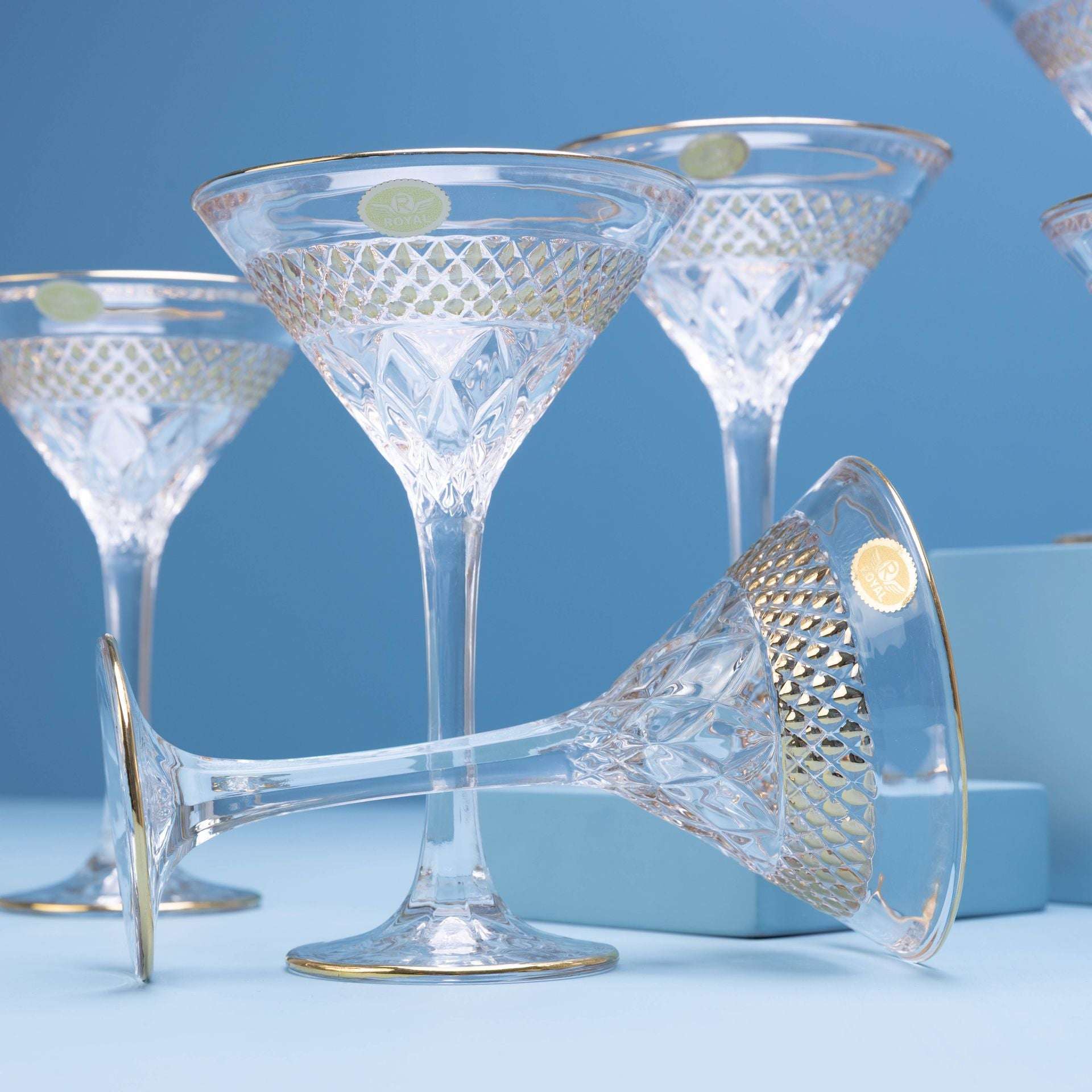 Golden Martini Glass Set