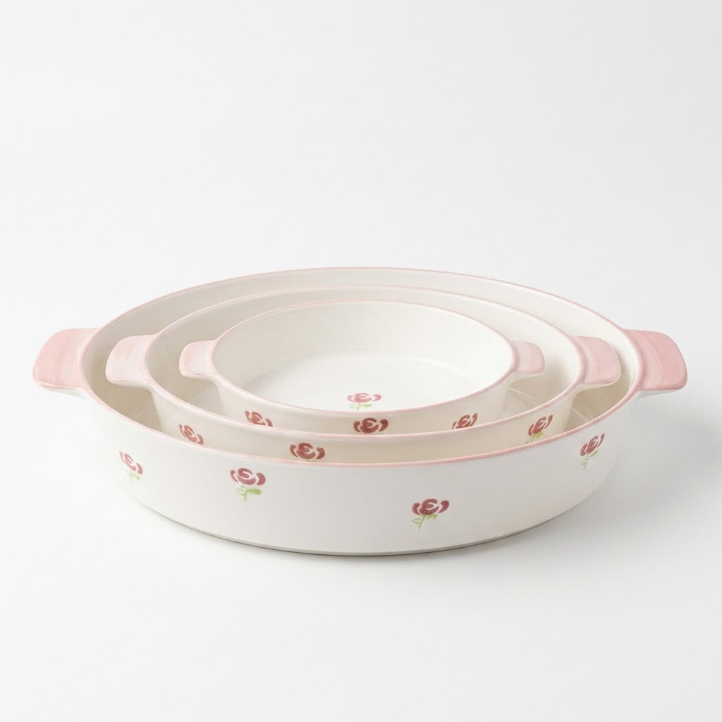 3-Pieces Red Flower Porcelain Bowl Set — HomePro Egypt (view 1)