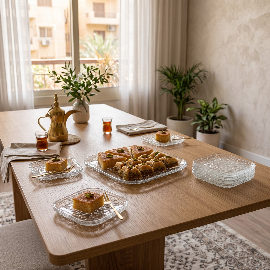 HP-AI-white 7-Pieces Desert Plates Set