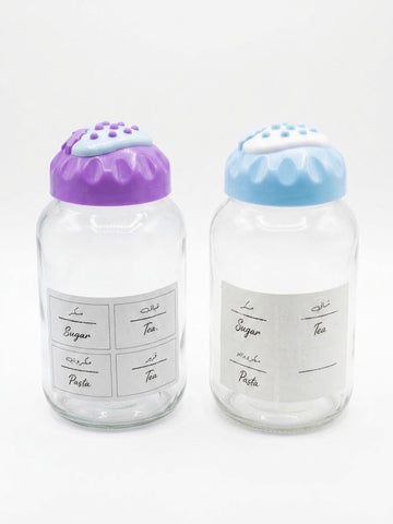 2-Pieces Glass Storage Jar