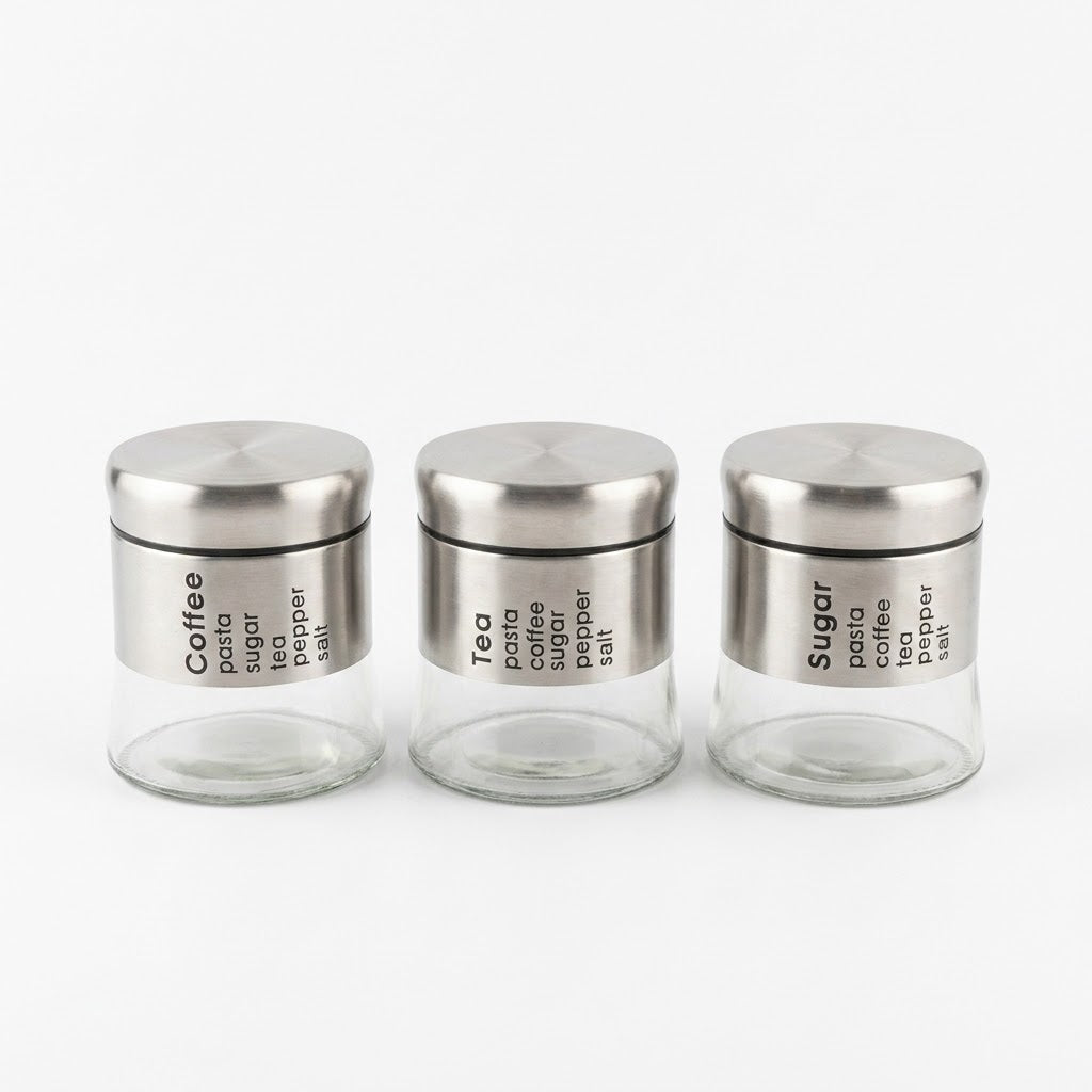 3-Piece Stainless Steel Canisters — HomePro Egypt (view 1)