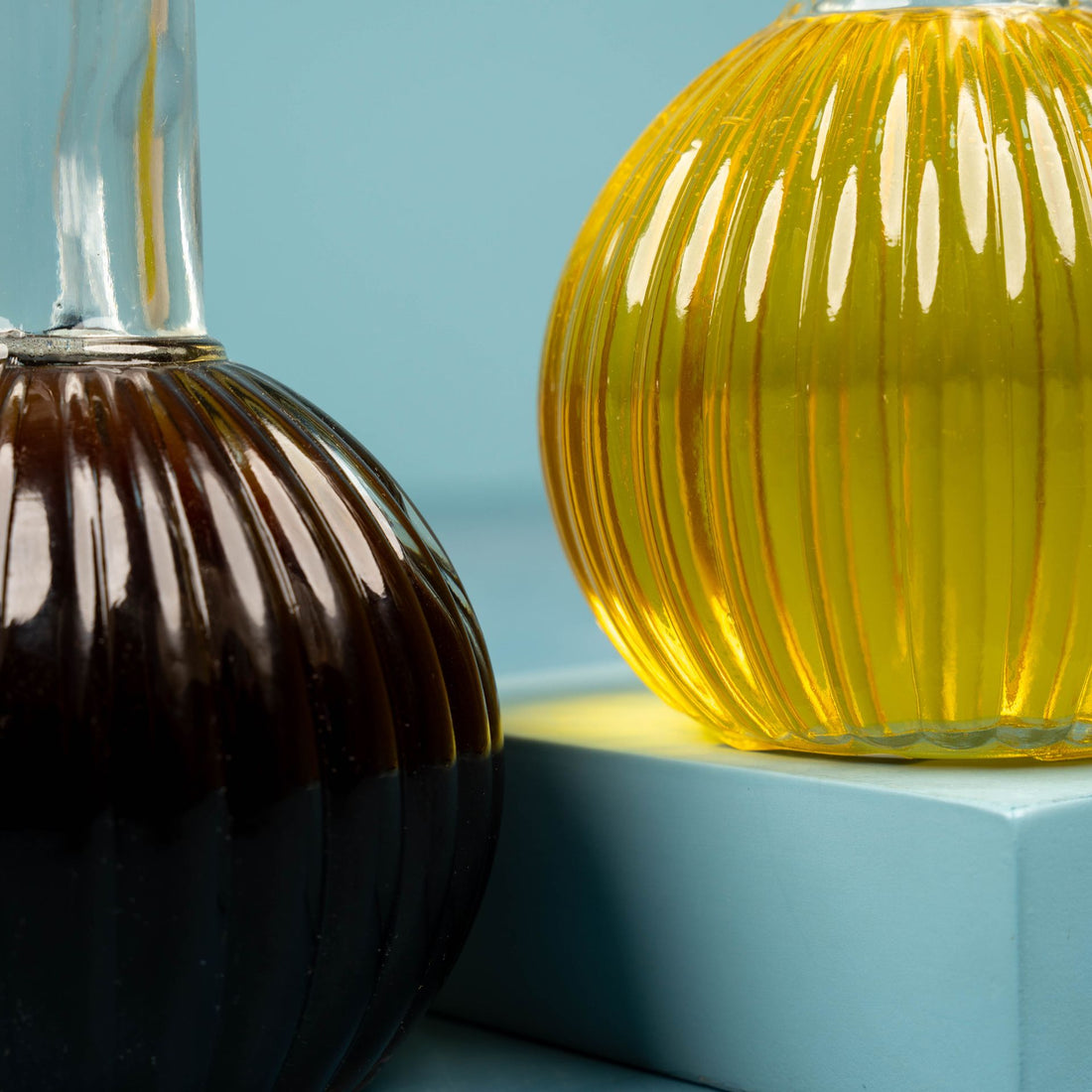 Striped Oil Glass Container