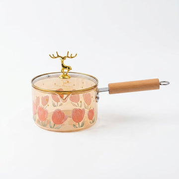 Floral Glass Saucepan