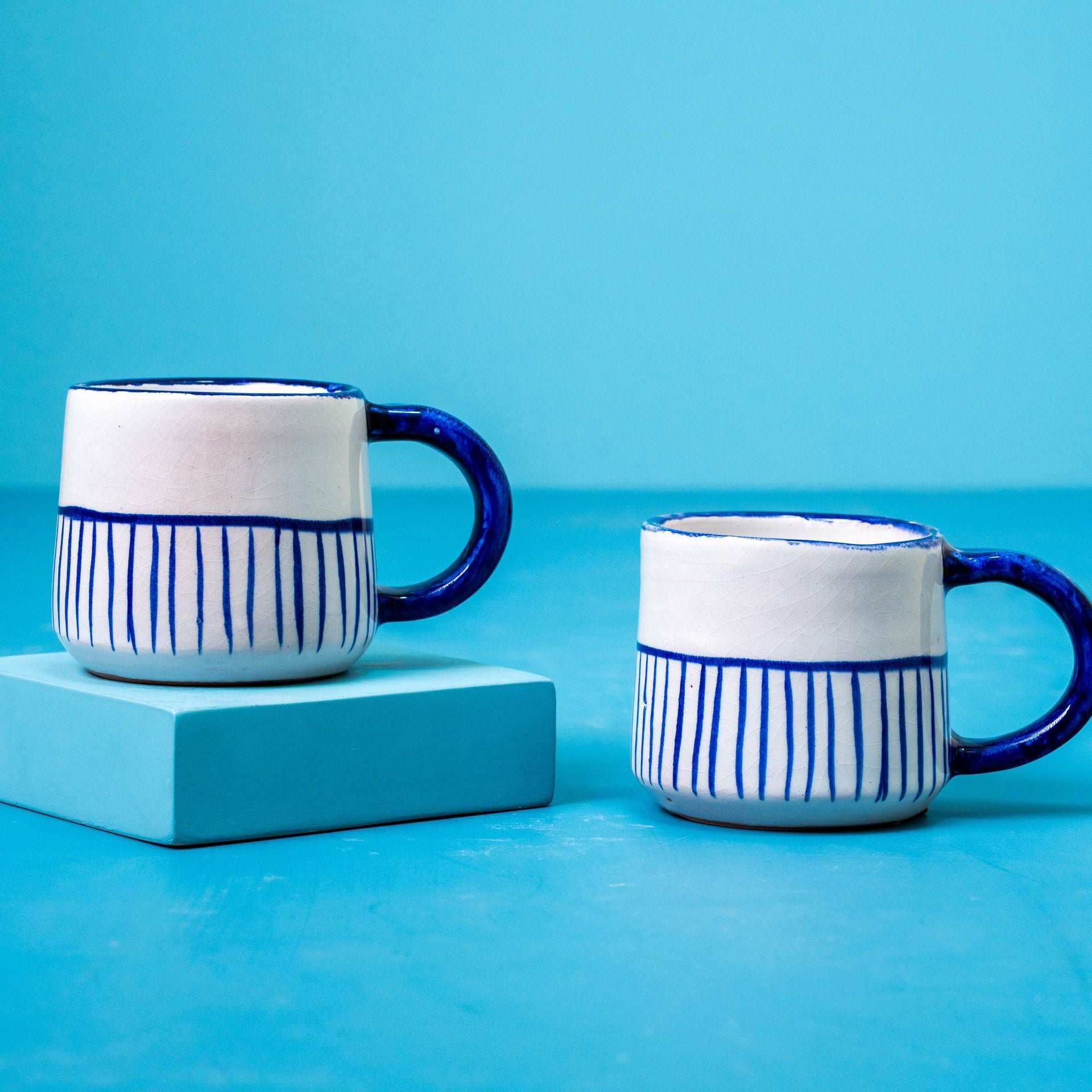 Sea Stripes Pottery Mug