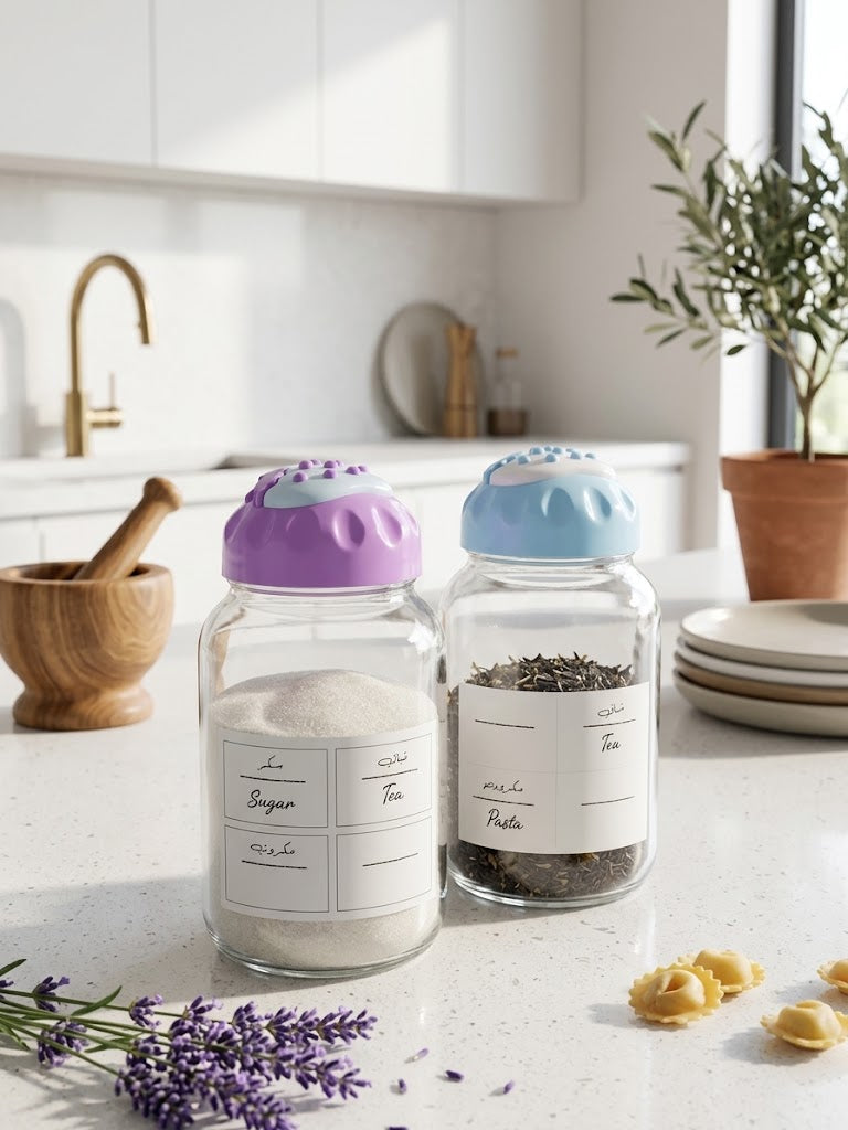 2-Pieces Glass Storage Jar