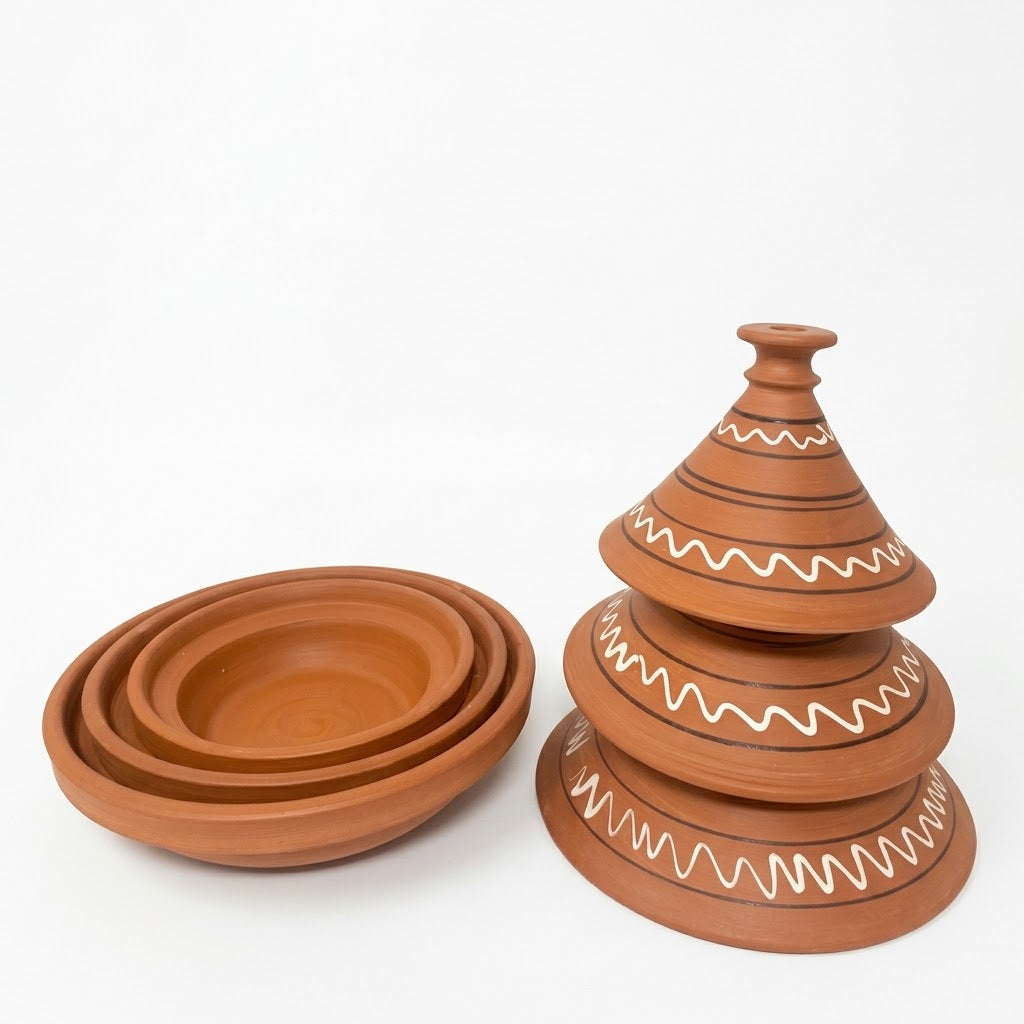 3-Piece Moroccan Clay Cooking Set