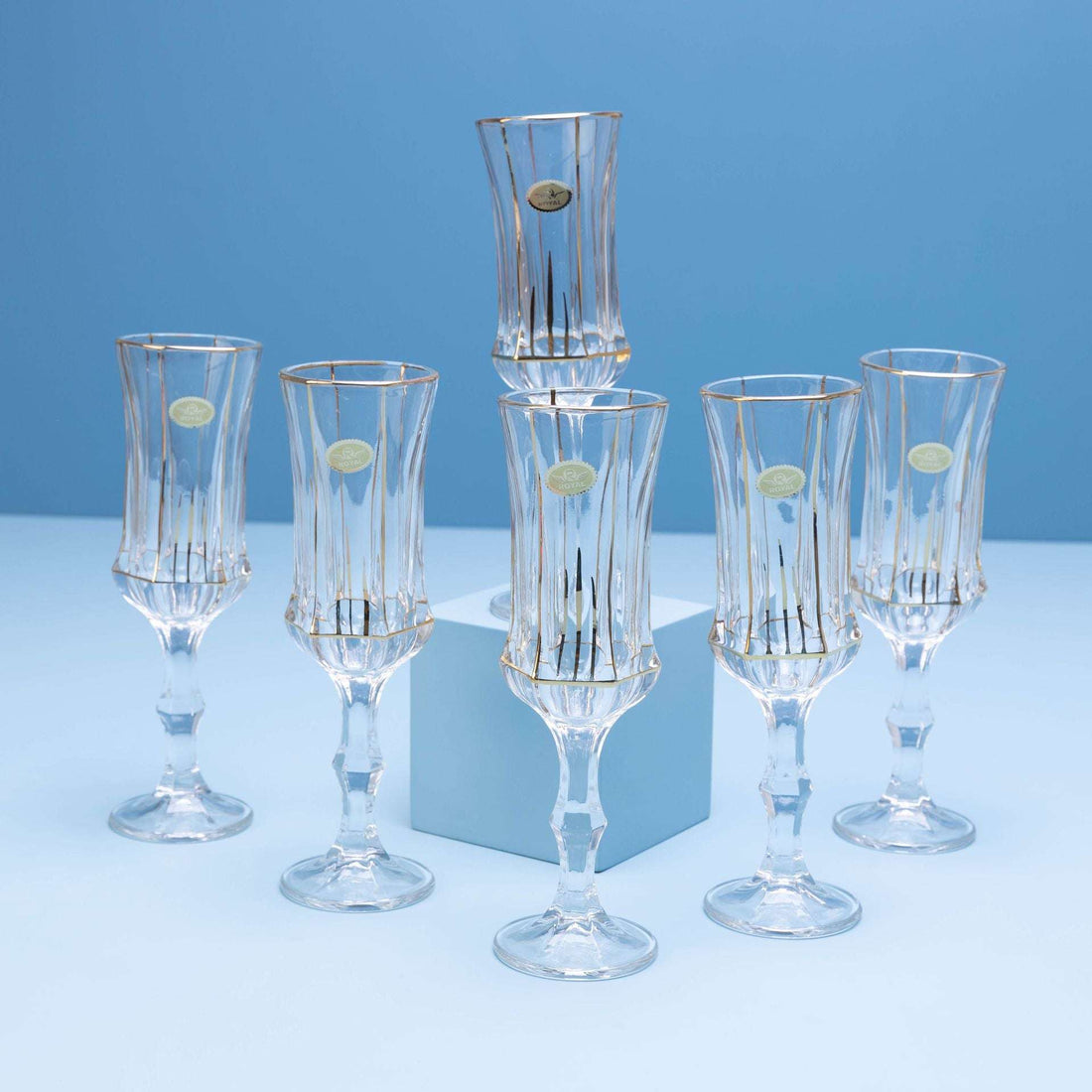 Golden Flare Crystal Tall Set