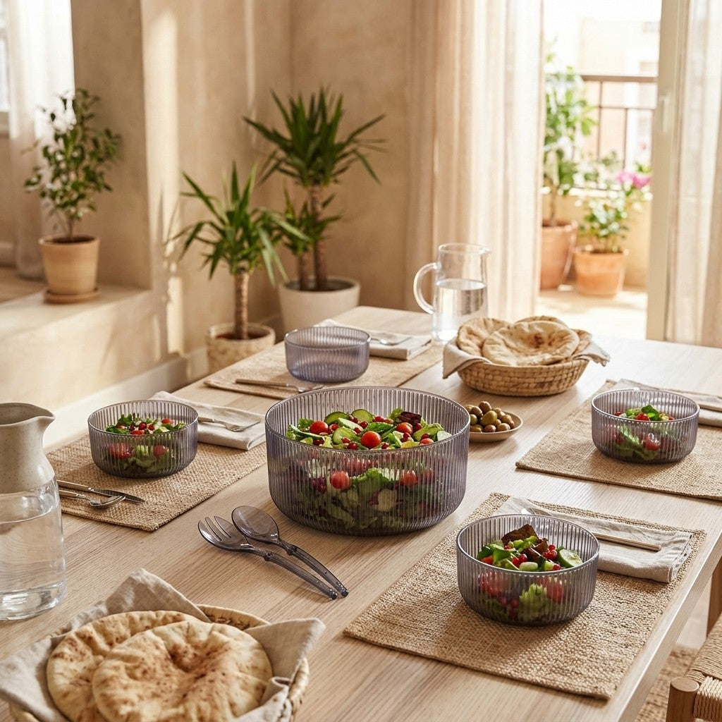 HP-AI-lifestyle Crunch-Ready Ribbed Salad Bowls Set