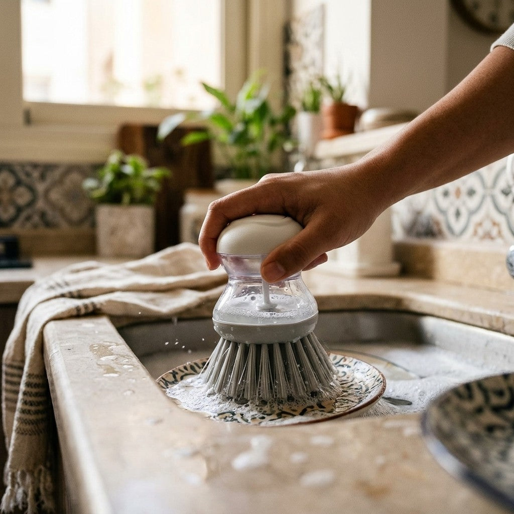 HP-AI-lifestyle Suds-Ready Dish Brush