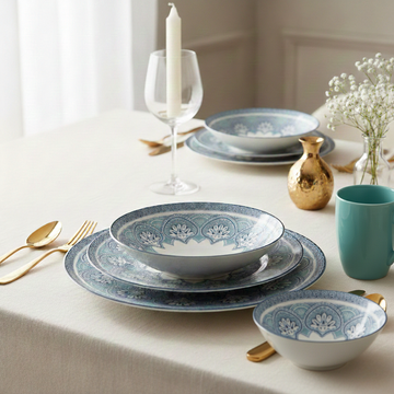 طقم عشاء أزور من البورسلين