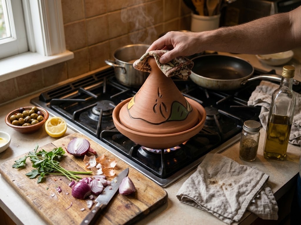 3-Piece Handcrafted Clay Tagine Set — HomePro Egypt (view 3)