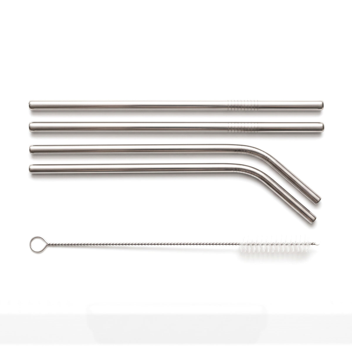 HP-AI-white Silver Sip Stainless Straw Set