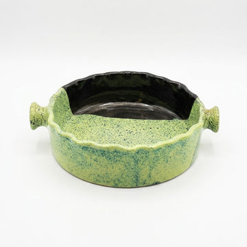 Emerald-Glow Pottery Bowl