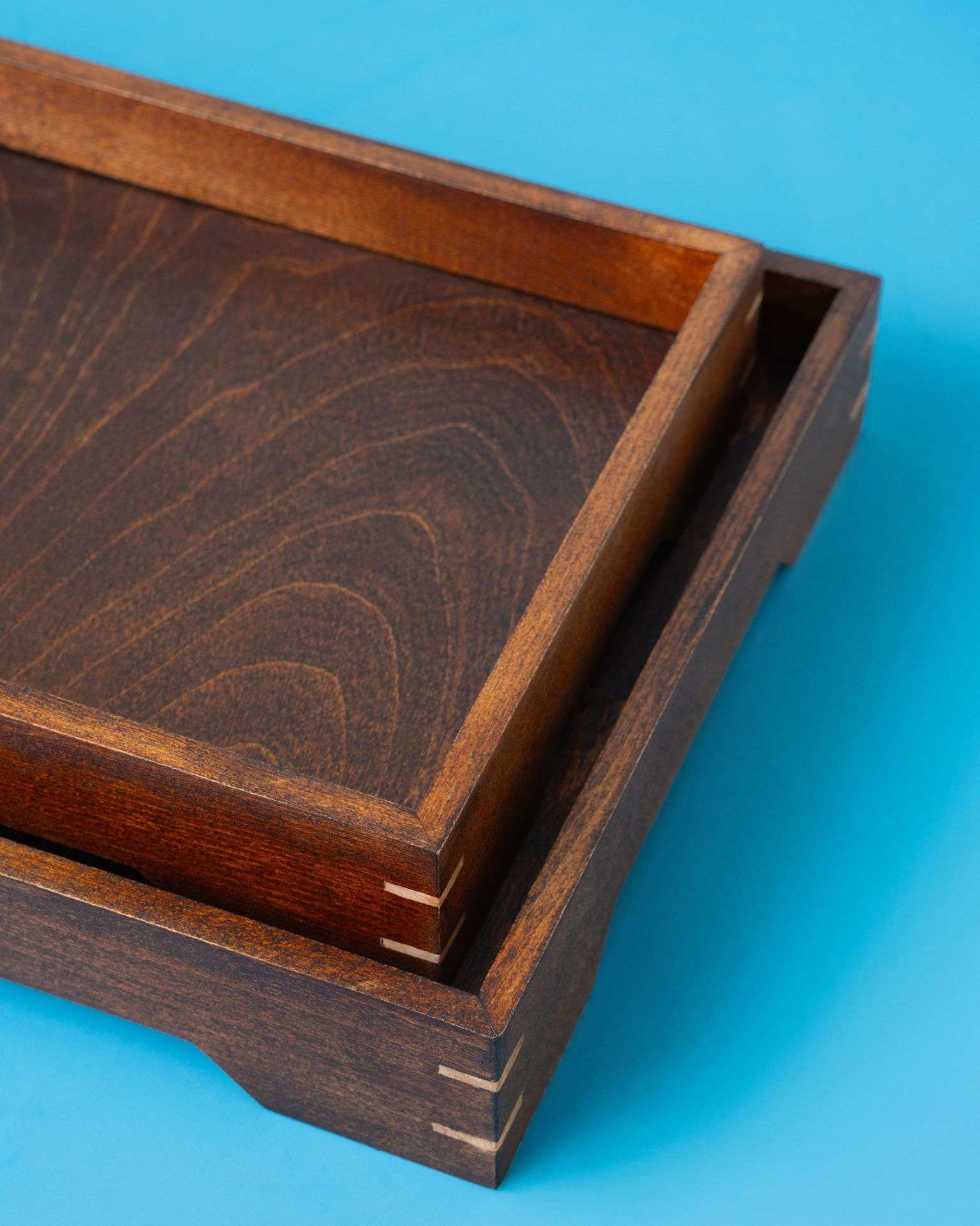 Handcrafted Wooden Duo Serving Tray Set