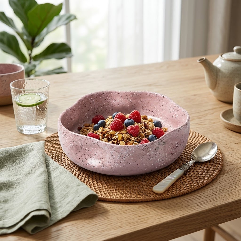 Pink Galaxy Pottery Bowl