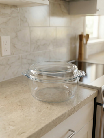 Borcam Pyrex Round Casserole with Lid 18 Cm