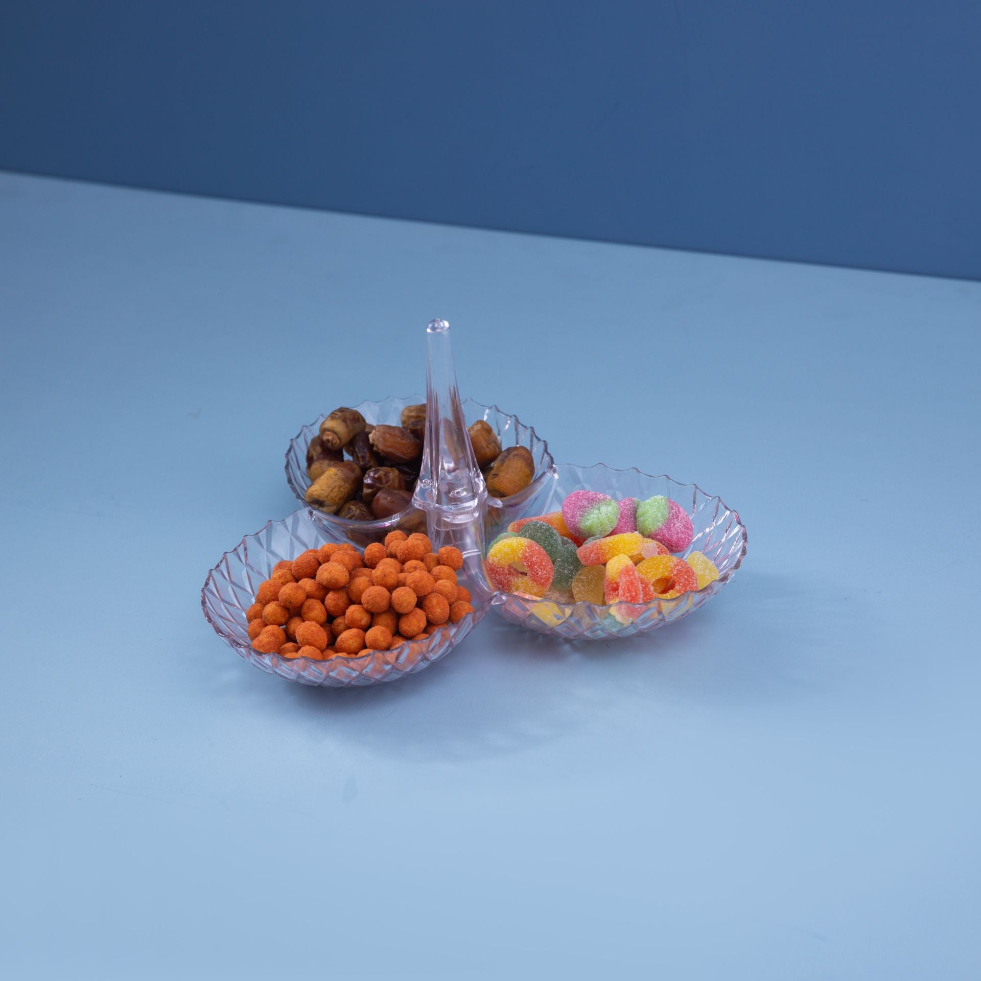 Acrylic 3-Section Snack Tray