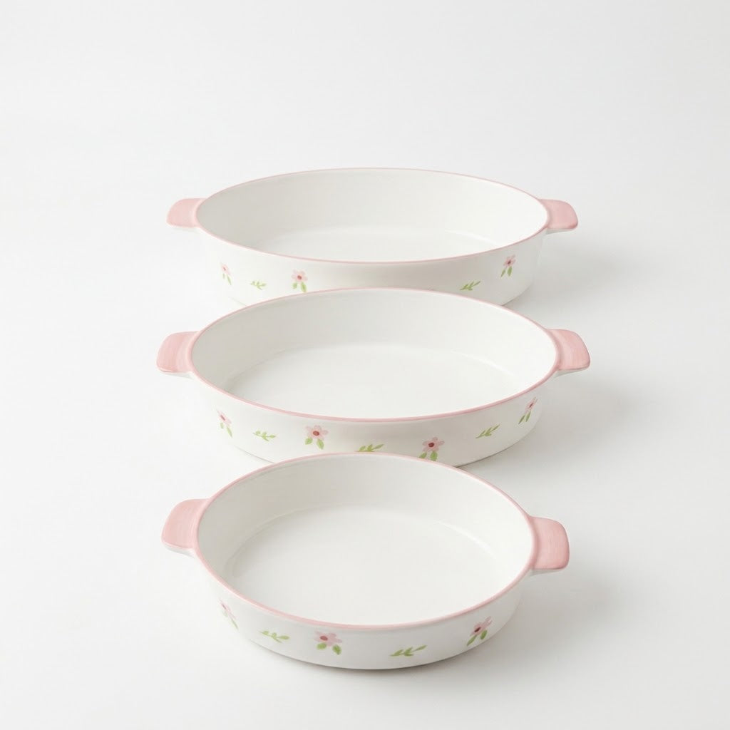 3-Pieces Rose Flower Porcelain Bowl Set — HomePro Egypt (view 1)