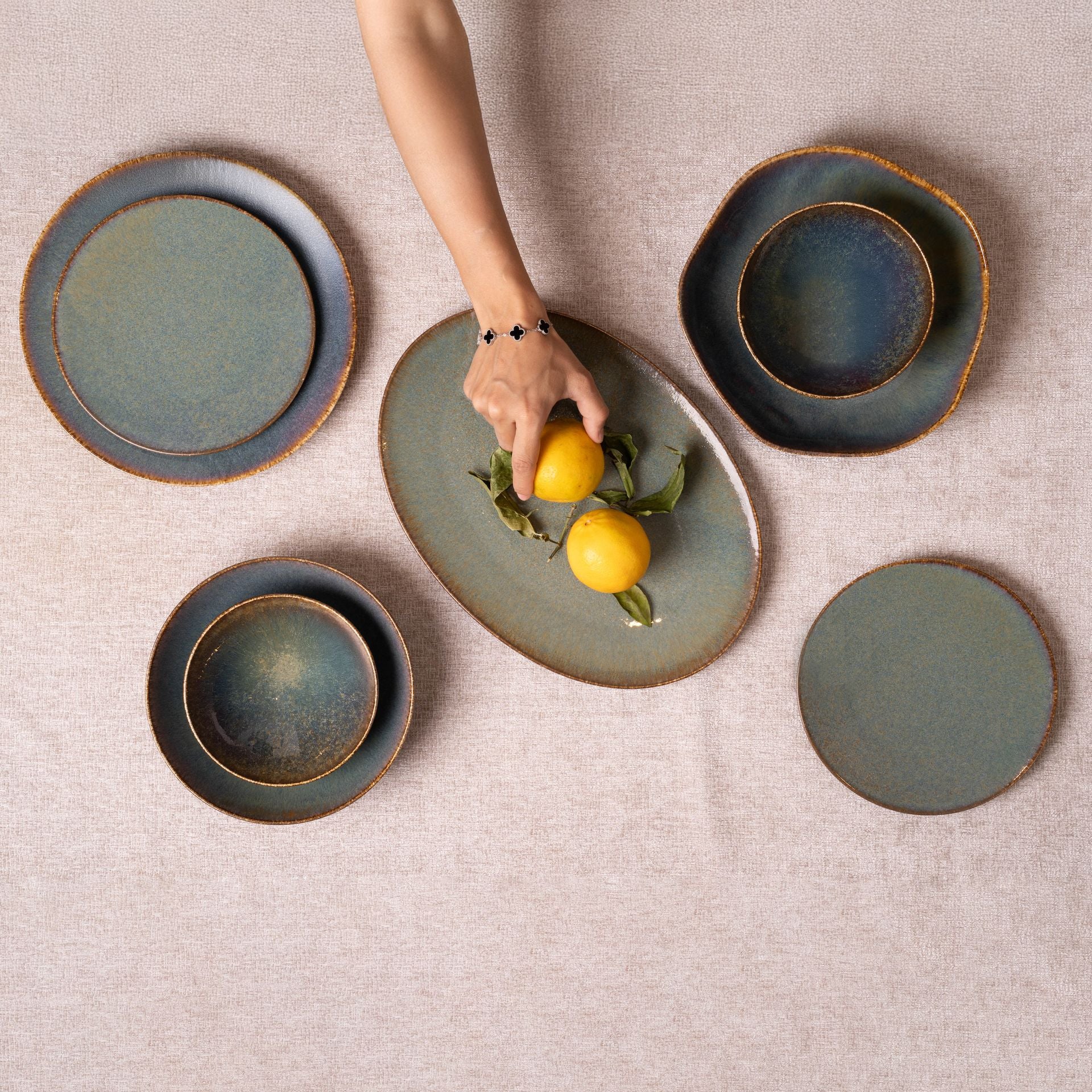 Porcelain Emerald Green Set