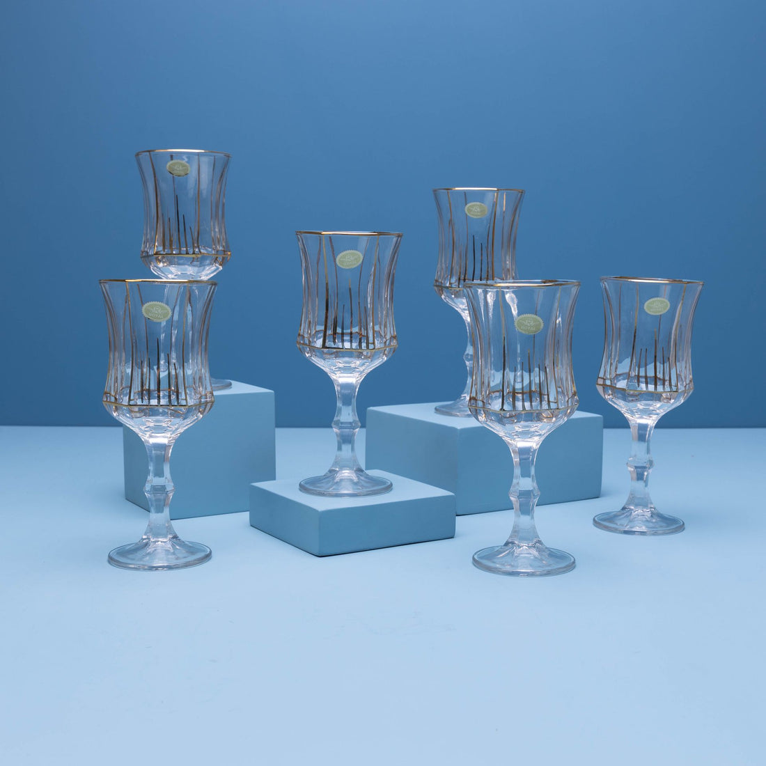 Golden Polygon Gleam Glass Set