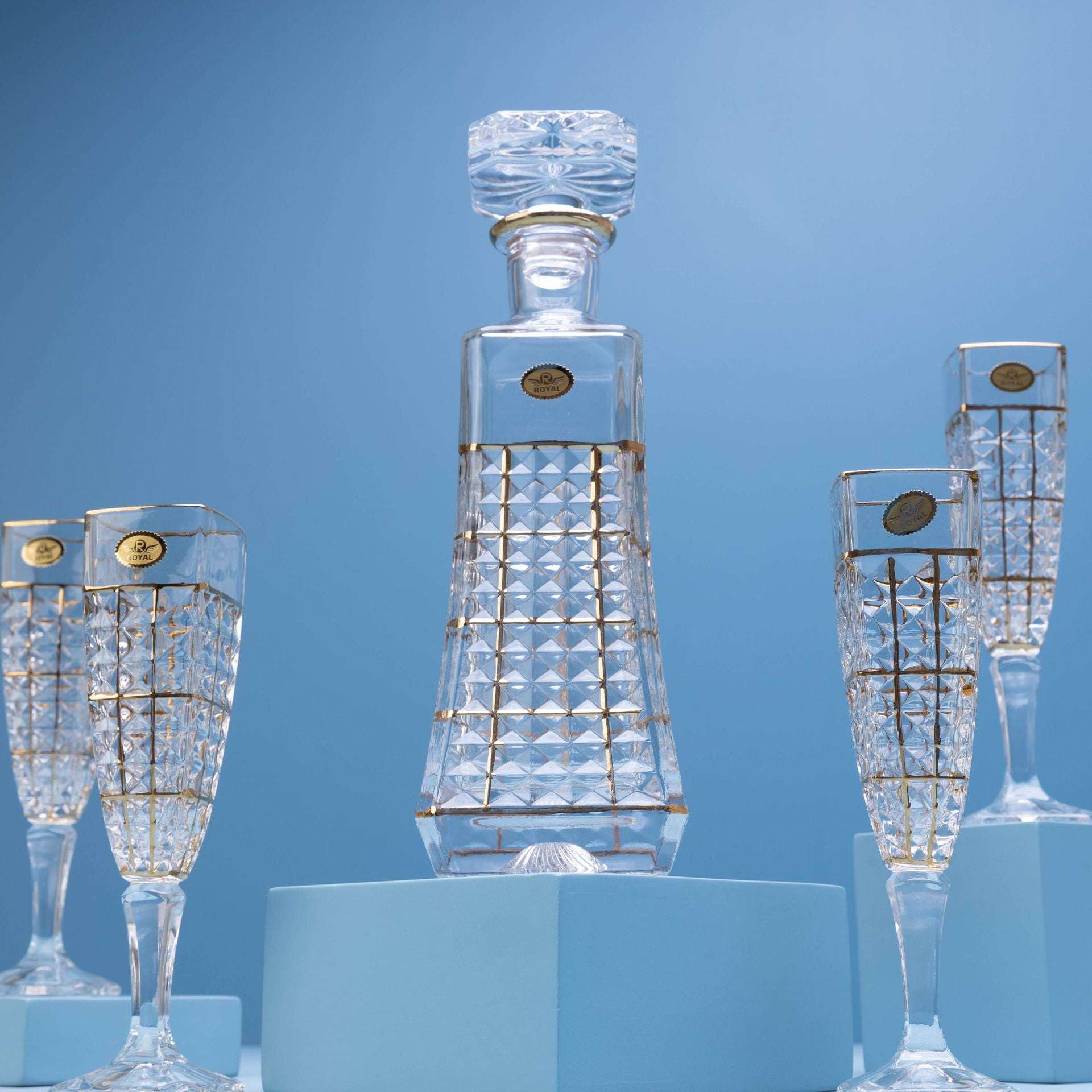 Golden Lattice Drinkware Set