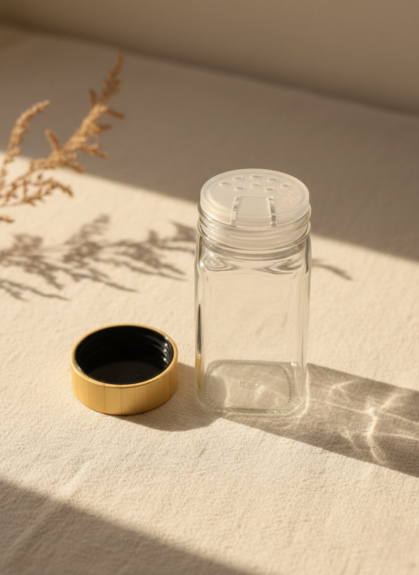 Square Bamboo Spice Jar Set 12 PCS