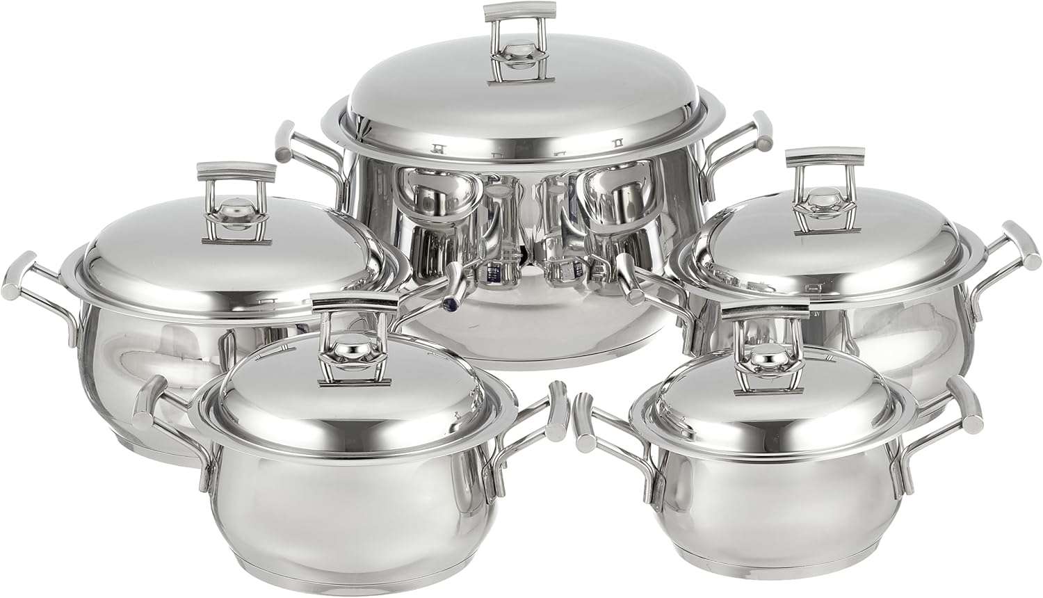 Silver Star Platinum Handle (Bombay) 10 Piece Cookware Set
