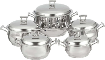 Silver Star Platinum Handle (Bombay) 10 Piece Cookware Set