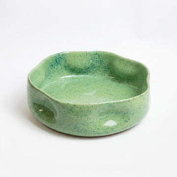 Minty Splash Pottery Bowl