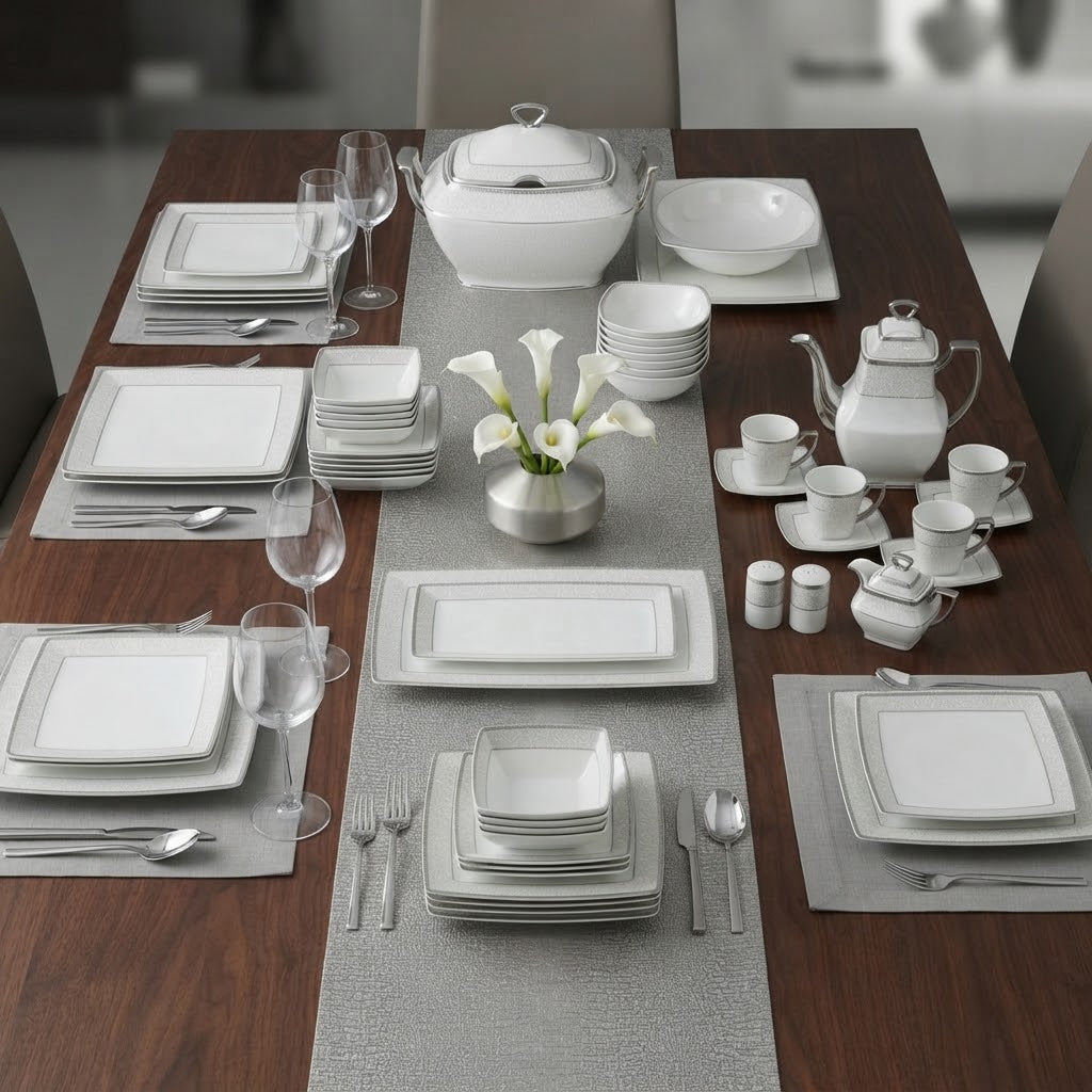 62-Pieces Bright Home Dinnerware Set
