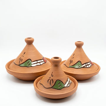 3-Piece Handcrafted Clay Tagine Set