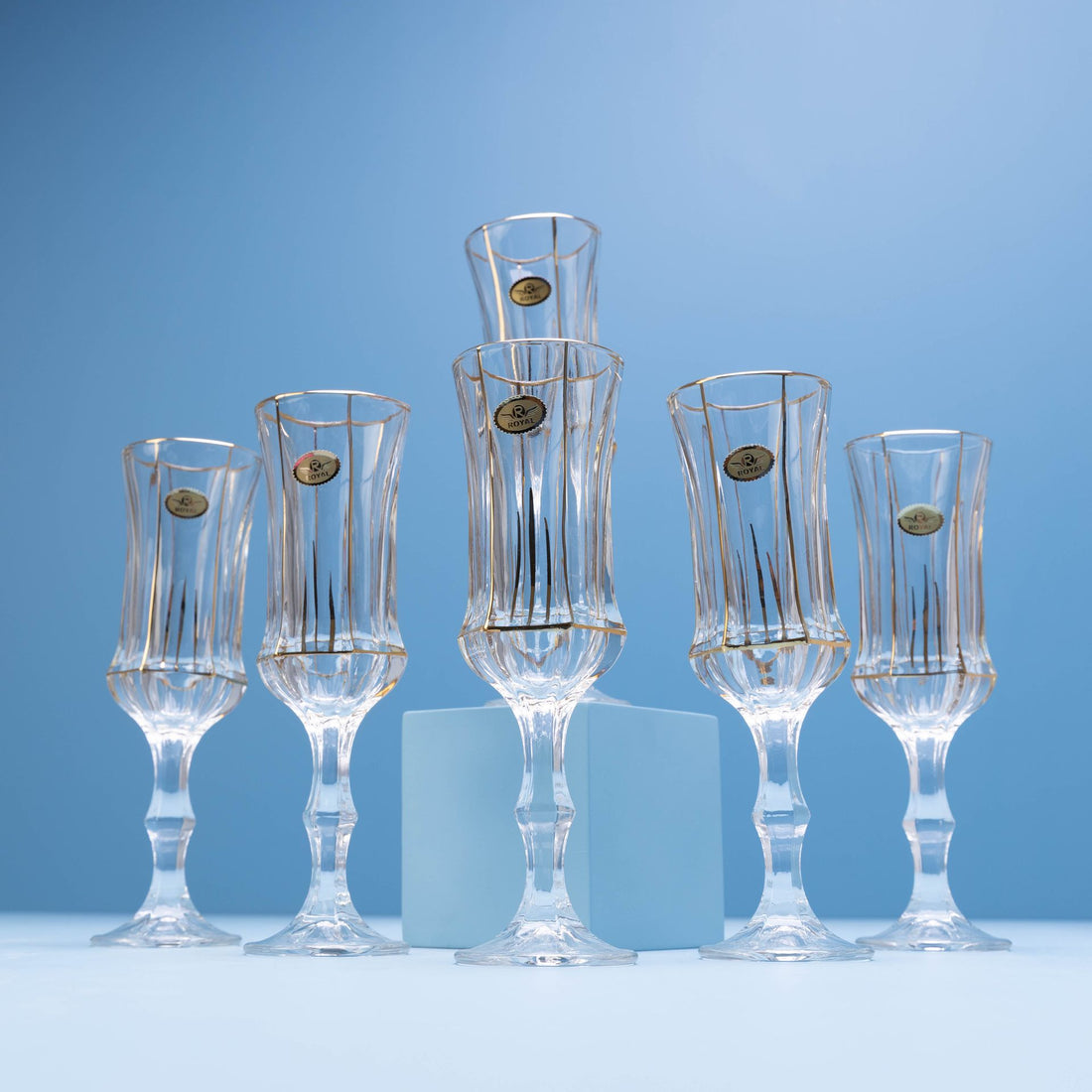 Golden Flare Crystal Tall Set