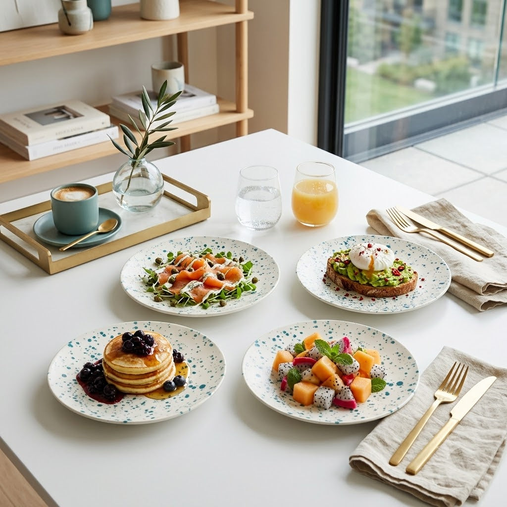 Green Dotted Porcelain Plate — HomePro Egypt (view 2)