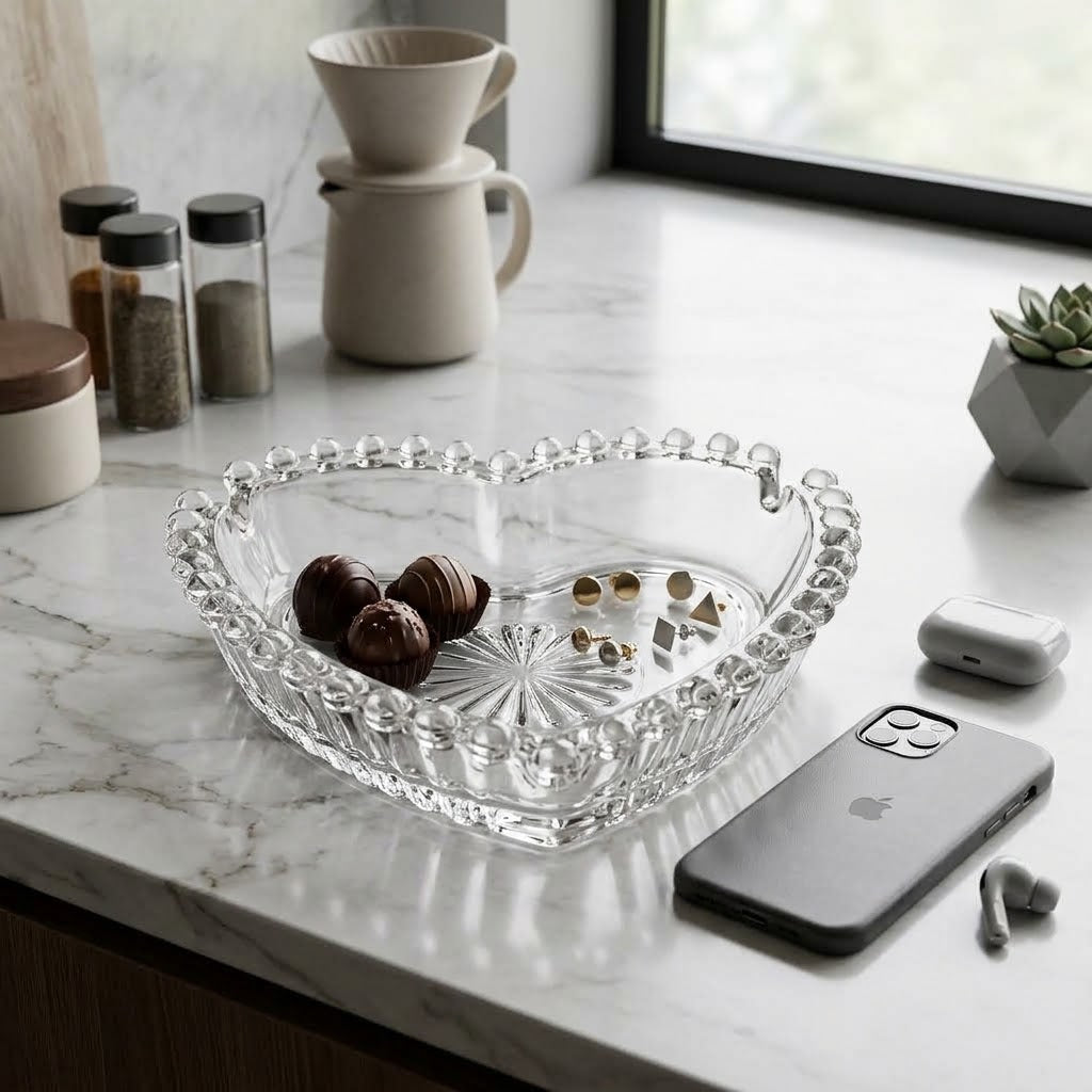 Beaded Heart Ashtray