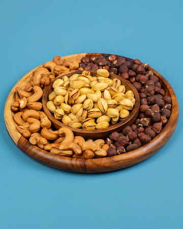 لوح تقديم دائري خشبي