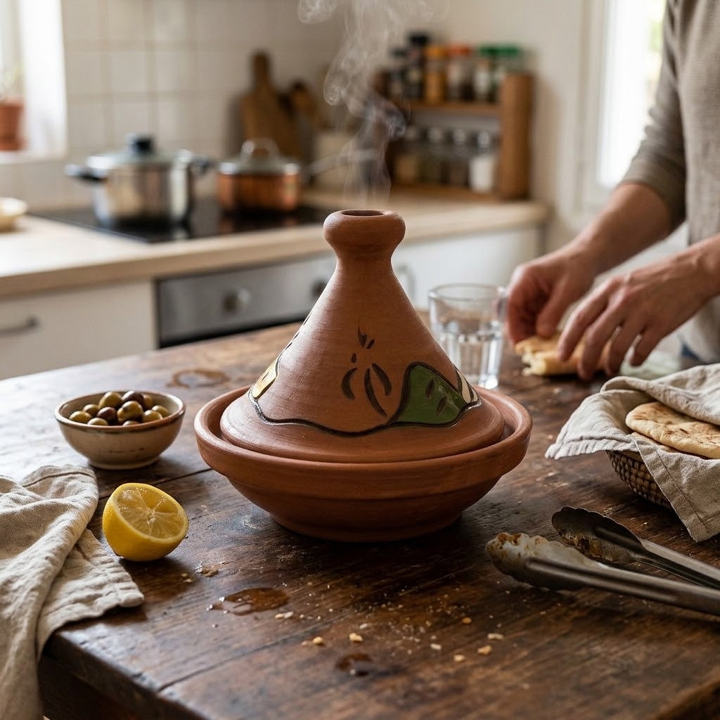 3-Piece Handcrafted Clay Tagine Set — HomePro Egypt (view 1)