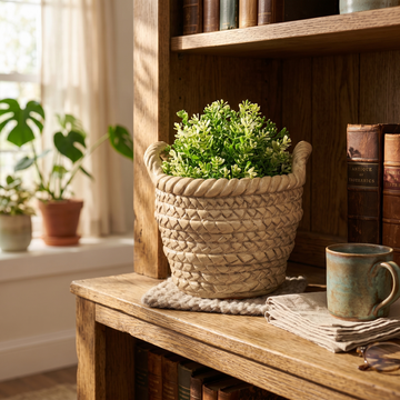 Weaved Basket Plant Pot
