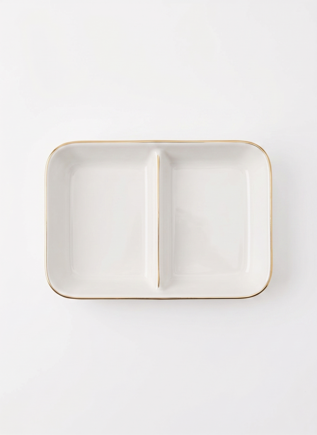 Minimal White Double Snack Dish