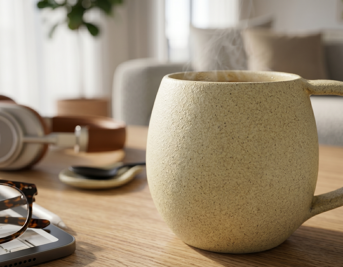 Beige Pottery Mug