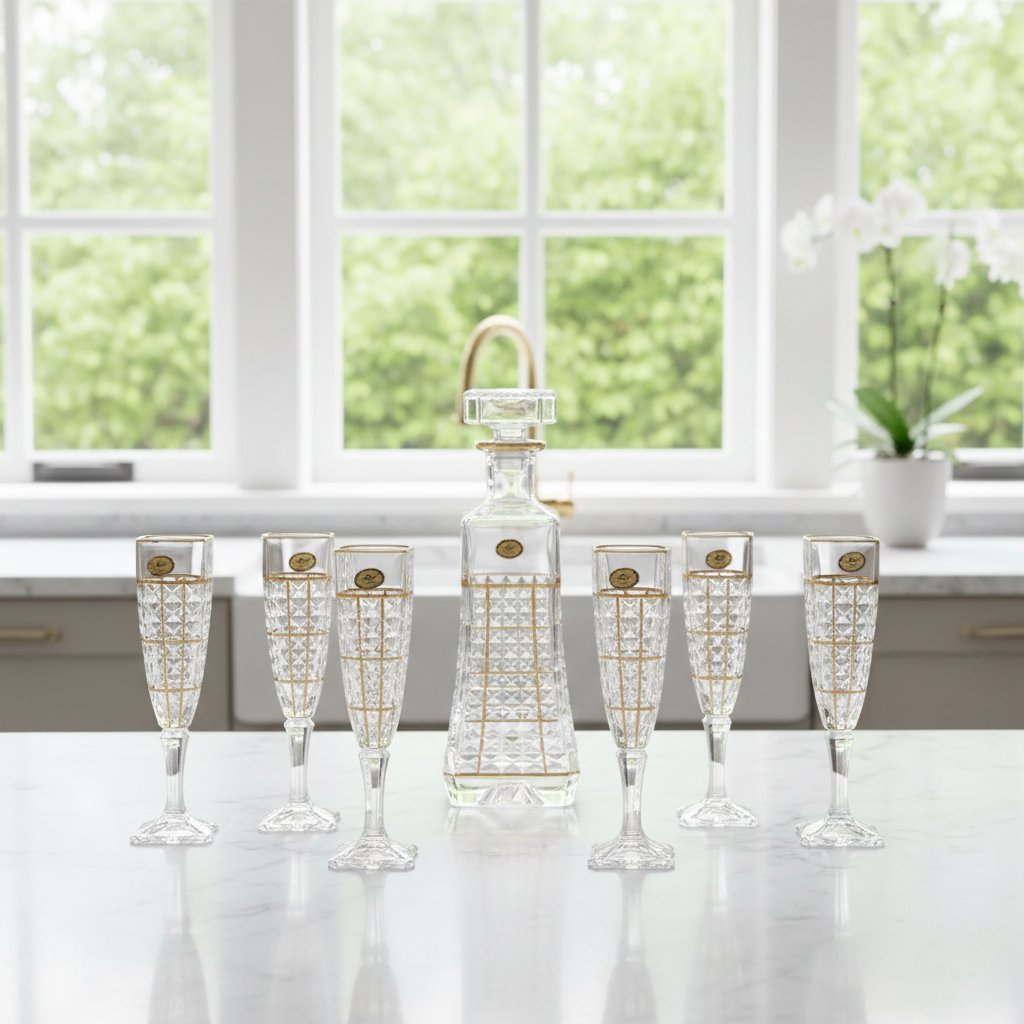 Golden Lattice Drinkware Set